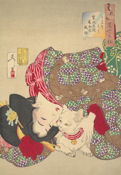A macska kötekedése, 1888. alkotó: Tsukioka Yoshitoshi