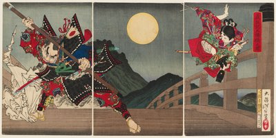 Yoshitsune és Benkei a Gojō hídnál alkotó: Tsukioka Yoshitoshi