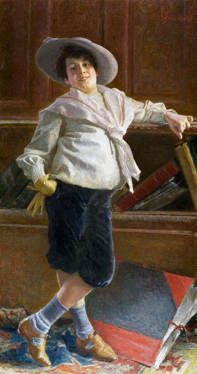 Fiatal férfi portréja, Tullio Salvatore Quinzio (1858-1918) festménye, olaj, vászon, 80x100 cm alkotó: Tullio Salvatore Quinzio