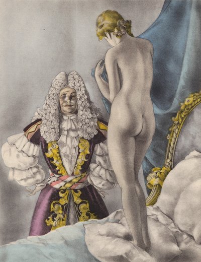 Brunelleschi-illusztráció a Contes et Nouvelles de La Fontaine számára (színes litográfia) alkotó: Umberto (after) Brunelleschi