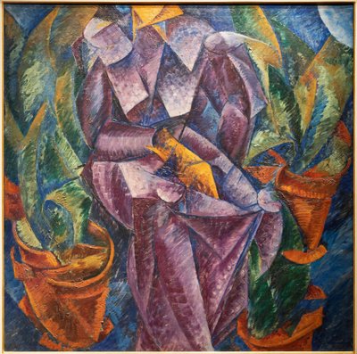 Spirális merőleges szerkezet. Ülő Nő alkotó: Umberto Boccioni