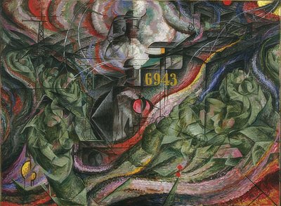 Lelkiállapotok I: A búcsúk. 1911 alkotó: Umberto Boccioni