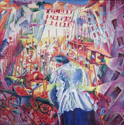 Az utca belép a házba, 1911 alkotó: Umberto Boccioni