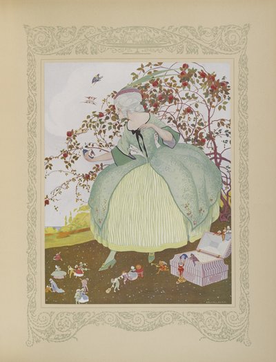 Gracieuse először érzett némi örömet egy ilyen rendkívüli dolog láttán, a „Contes du Temps Jadis” vagy a „Tales from Times Past” illusztrációja, 78. o. alkotó: Umberto Brunelleschi