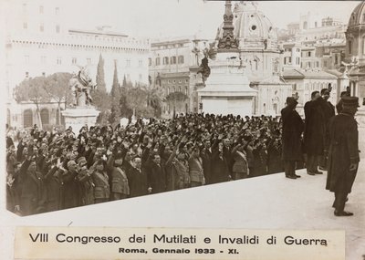 "Háborús csonkított és rokkantok VIII. Kongresszusa - Róma, 1933. január - 11" (f/w fotó) alkotó: Umberto Palleschi