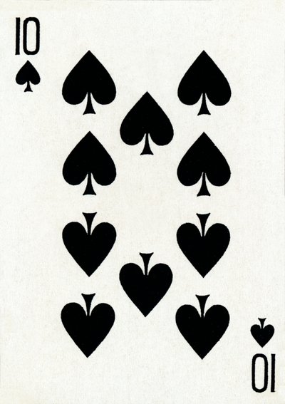 10 of Spades a Goodall & Son Ltd. kártyapaklijából, 1940. sz alkotó: Unbekannt