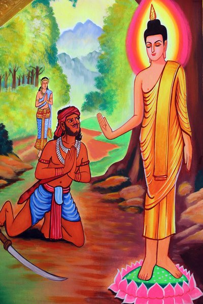 20151029, Vientiane, Laosz: Wat Si Muang (Simuong) buddhista templom. Sákjamuni Buddha élettörténetét ábrázoló festmény alkotó: Unbekannt