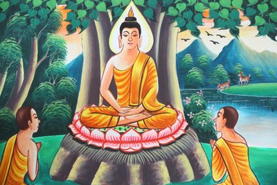 20151103, Kasi, Laosz: Sákjamuni Buddha élettörténetét ábrázoló festmény alkotó: Unbekannt