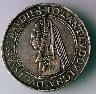 4-Teszton. Savoyai Hercegség, Olaszország, Hátoldal: Iolanta Ludovica, Savoyai hercegnő, 1497-1504 alkotó: Unbekannt
