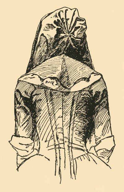Camlet kapucni, eredeti ruhadarabból, c1702, 1937. alkotó: Unbekannt