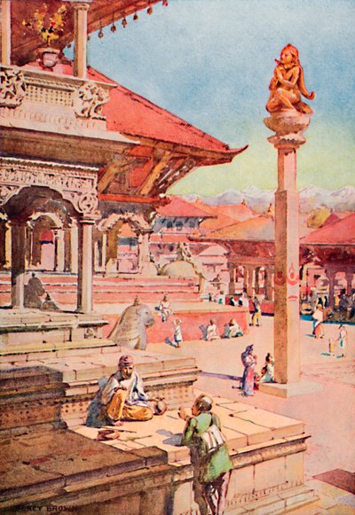 A Durbar tér sarka, Patan, Nepál, 1913 alkotó: Unbekannt