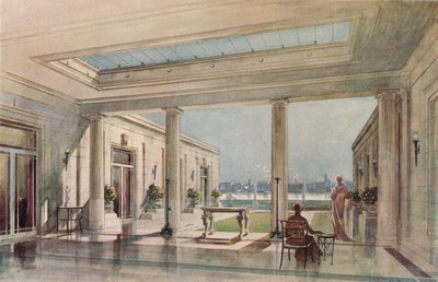 Egy ház a Grosvenor Roadon, a Westminster Thames Embankmentben. G. & A. Gilbert Scott, Építészek, c19 alkotó: Unbekannt