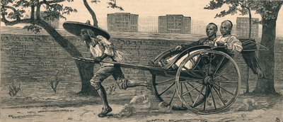 Egy Jinriksha vagy kínai kézi kocsi, 1883. alkotó: Unbekannt