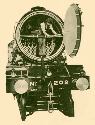 Londoni és északkeleti vegyes hajtóműves füstdobozos motor kinyitva, 1930. alkotó: Unbekannt