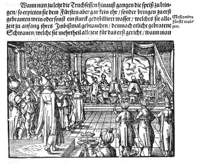 A cár étkezése a Die Moskouitische Chronica-ból, S. Herberstein, 1579 alkotó: Unbekannt