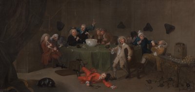 A Midnight Modern Conversation, kb. 1732. alkotó: Unbekannt