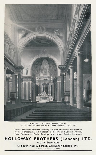 Figyelemre méltó belső dekoráció a Szent Péter olasz templomban, 1933 alkotó: Unbekannt