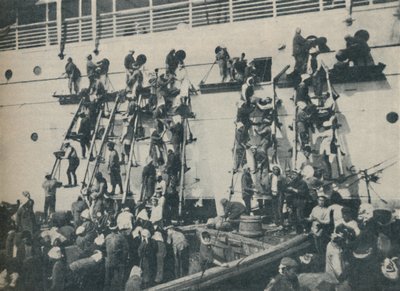 Egy új szénezési módszer Yokohama kikötőjében, 1936 alkotó: Unbekannt