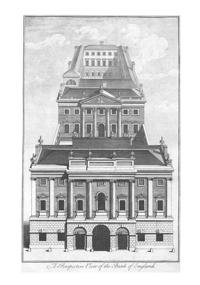 A Bank of England perspektivikus képe., 1775 alkotó: Unbekannt