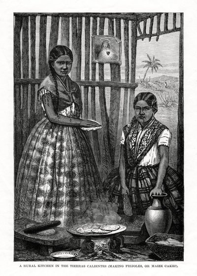 Vidéki konyha a Tierras Calientesben, Mexikóban, 1877 alkotó: Unbekannt