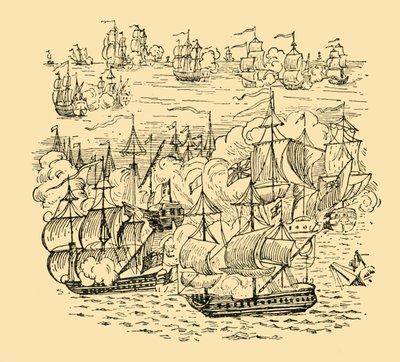 Tengeri harc Blake admirális és a hollandok között, 1930. alkotó: Unbekannt