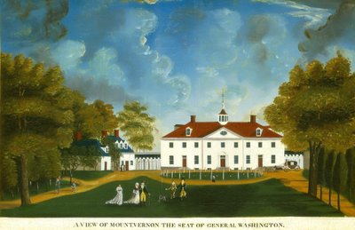Kilátás a Mount Vernonra, 1792 vagy azután. alkotó: Unbekannt