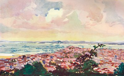 Kilátás Rióra és az öbölre, 1914. alkotó: Unbekannt