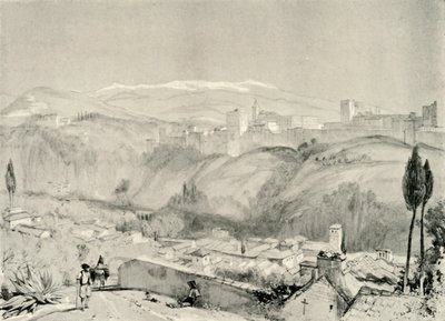 Kilátás az Alhambrára az Albaycinból, 19. század, 1907. alkotó: Unbekannt