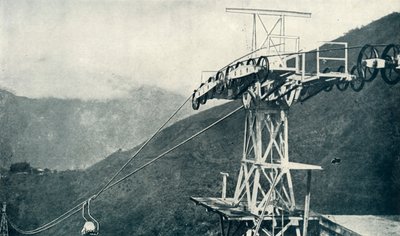 Kilátás egy kötélvasútra vagy kötélpályára, 1922. alkotó: Unbekannt