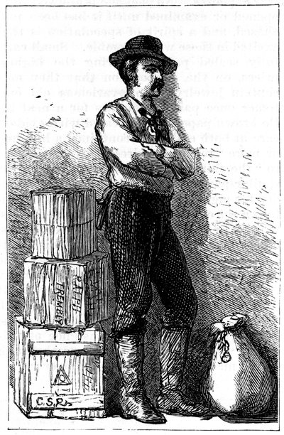 Wells Fargo hírnöke az expressz kézbesítési szolgáltatásuktól a Panama-szoroson keresztül, 1875 alkotó: Unbekannt