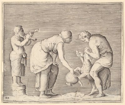 Egy bárány vért gyűjtő nő, kb. 1599-1622. alkotó: Unbekannt