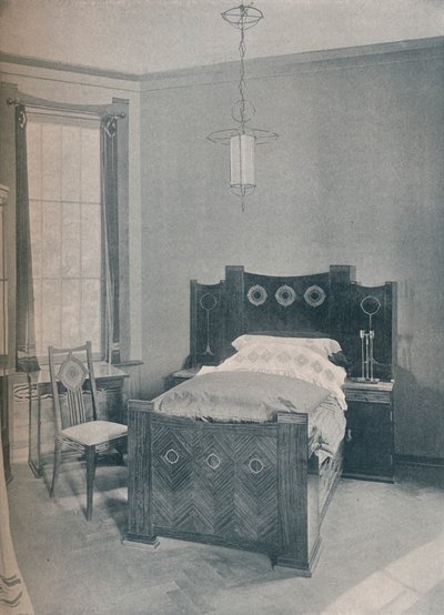 Egy gyermekágy, amelyet Peter Behrens tervezett, TD Heymann kivitelezett, 1901 alkotó: Unbekannt