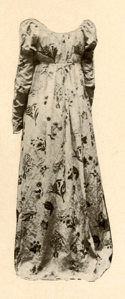 Madame Chevalier által viselt, sima, üvegezett chintz ruha, 1795, 1937. alkotó: Unbekannt