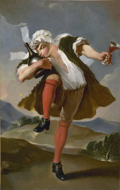 A jobb üveghez. Egy borkereskedő cégtáblája, 1780 és 1800 között. alkotó: Unbekannt