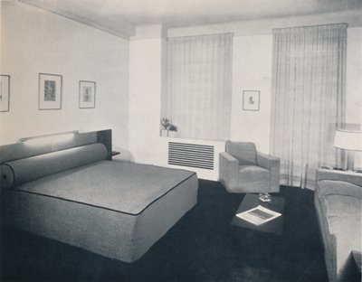 Egy férfi hálószoba, amelyet Robert Heller Inc. tervezett, New York, 1936 alkotó: Unbekannt