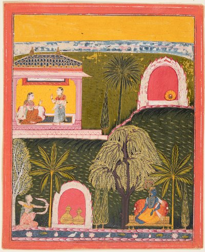 Egy oldal egy Rasikapriya sorozatból, c. 1660. alkotó: Unbekannt