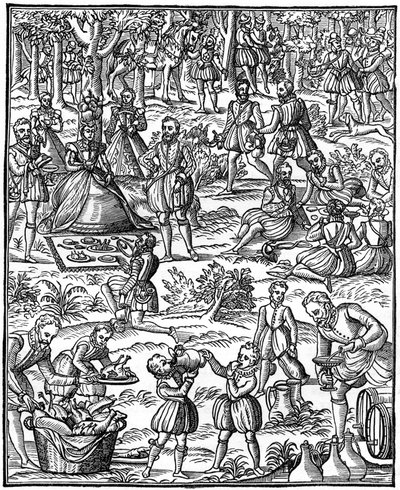 Királyi piknik, 1575, 1910 alkotó: Unbekannt