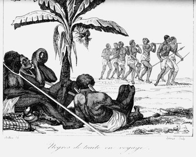 Egy rabszolgakonvoj, Afrika, 19. század alkotó: Unbekannt