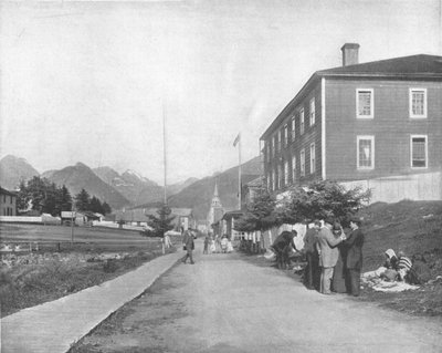Egy utca Sitkában, Alaszkában, Amerikai Egyesült Államokban, 1900. alkotó: Unbekannt