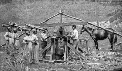 Egy fából készült, lóerős cukornád zúzómalom, Nyugat-India, 1922 alkotó: Unbekannt