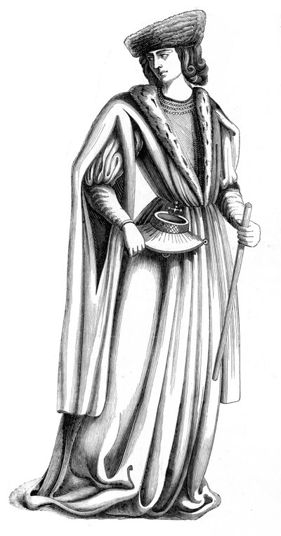VIII. Károly francia király udvarának fiatal nemese, 1849. századi XV alkotó: Unbekannt