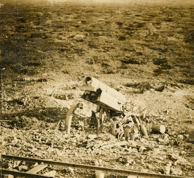 Elhagyott 155-ös fegyver, c1914-c1918 alkotó: Unbekannt