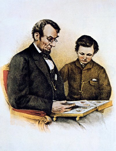 Abraham Lincoln és fia, Tad, 1864. február 9 alkotó: Unbekannt