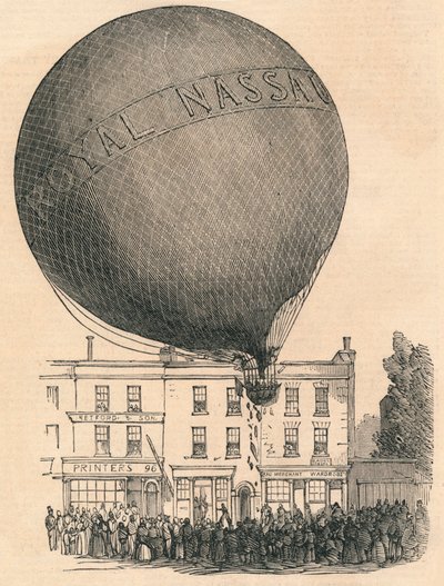 Baleset a Nassau ballonnal a London-Road-on, 1849 szerdán. alkotó: Unbekannt