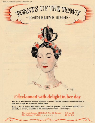 Elragadtatással elismert napján, Toasts of the Town – Emmeline 1840, 1940 alkotó: Unbekannt