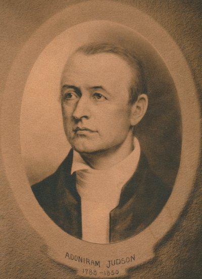 Adoniram Judson, Jr. 1788-1850, amerikai kongregacionalista, majd baptista misszionárius, 1910-es évek alkotó: Unbekannt