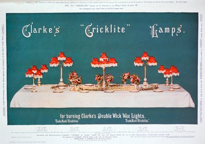 Clarkes Cricklite lámpák hirdetése, 1899 alkotó: Unbekannt
