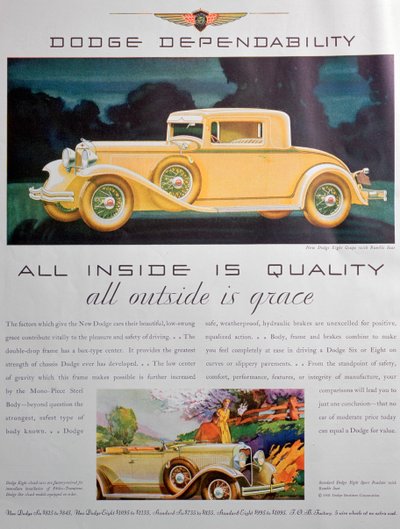 Dodge autók hirdetése, 1931 alkotó: Unbekannt