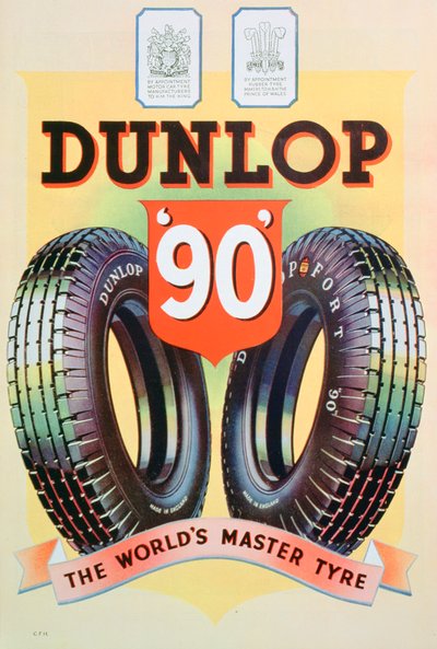 Dunlop 90 gumiabroncs hirdetése, 1935 alkotó: Unbekannt