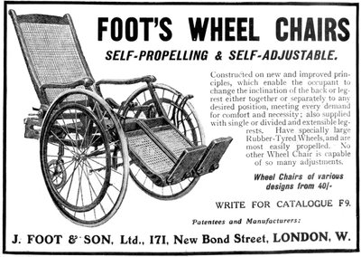 Foots tolószékek hirdetése, 1910 alkotó: Unbekannt